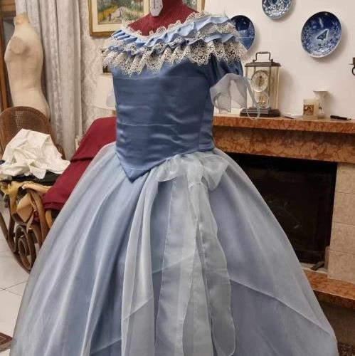 ABITO STORICO FEMMINILE 1860 AZZURRO CIELO